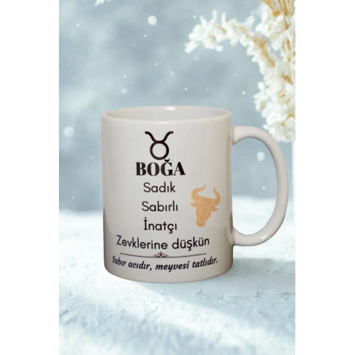 Boğa Burcu Temalı Burç Bardağı Kupa