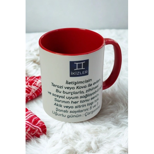 İkizler Burcu Porselen Kupa – Zeki, İletişim Gücü Yüksek ve Enerjik Tasarım Kupa