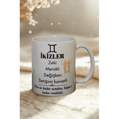 İkizler Burcu Temalı Burç Bardağı Kupa