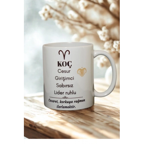 Koç Burcu Temalı Burç Bardağı Kupa