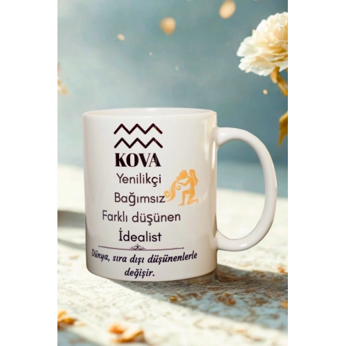 Kova Burcu Temalı Burç Bardağı Kupa