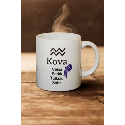 Kova Burcu Temalı Burç Bardağı Kupa