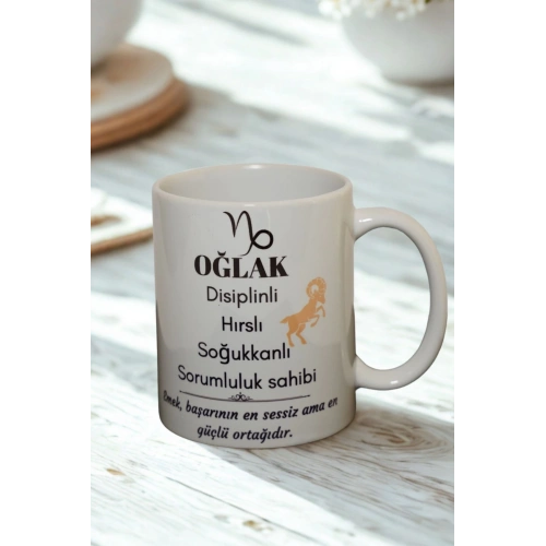 Oğlak Burcu Temalı Burç Bardağı Kupa