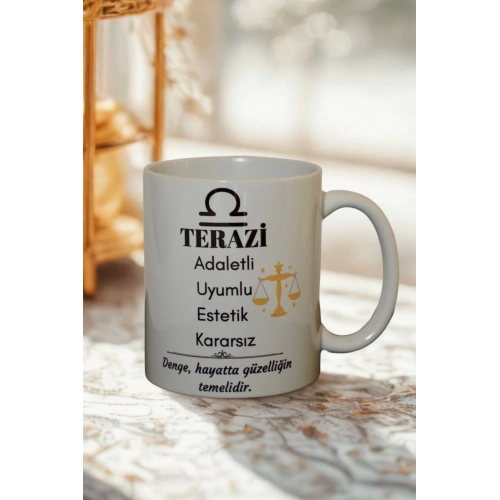 Terazi Burcu Temalı Burç Bardağı Kupa