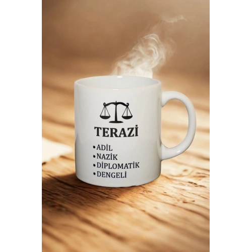 Terazi Burcu Temalı Burç Bardağı Kupa