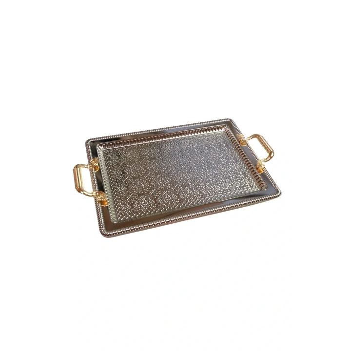 2li Dikdörtgen Model Lüx Paslanmaz Çelik Sunum Tepsisi