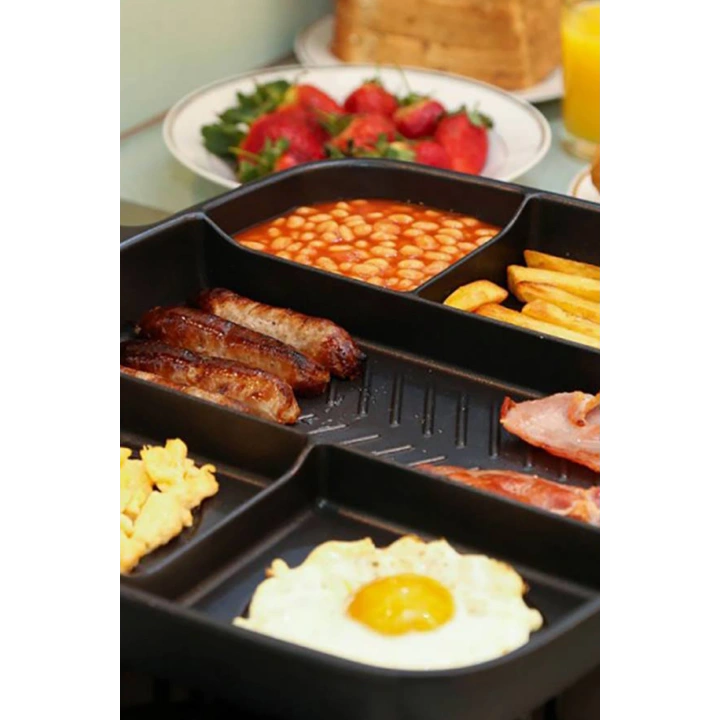 5 Gözlü Granit Bölmeli Döküm Tava Mutfakta Kampta