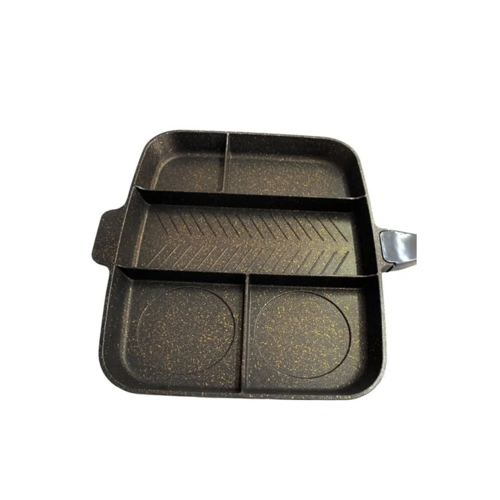 5 Gözlü Granit Bölmeli Döküm Tava Mutfakta Kampta