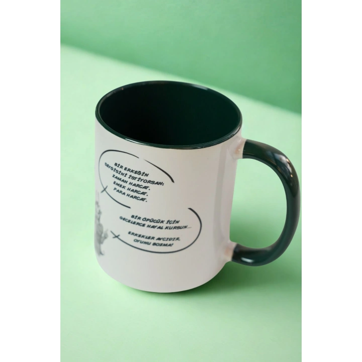 Yazılı Porselen Kupa – Mizahi Kadın Gücü Temalı Mesajlı Kupa