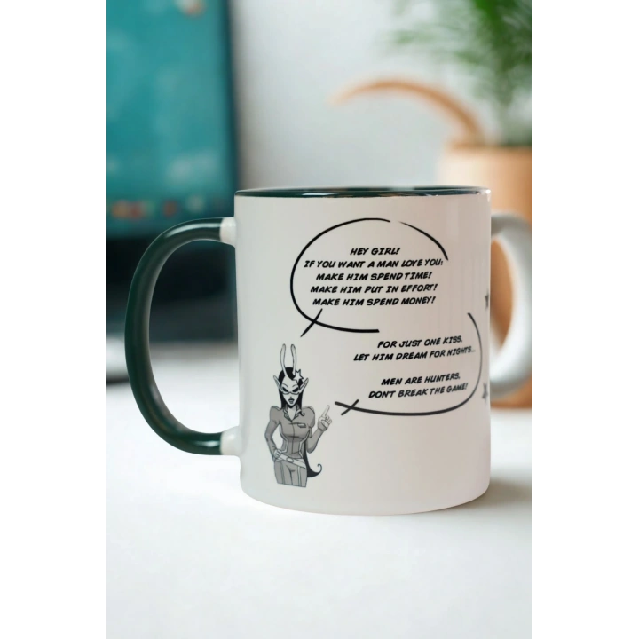 Yazılı Porselen Kupa – Mizahi Kadın Gücü Temalı Mesajlı Kupa