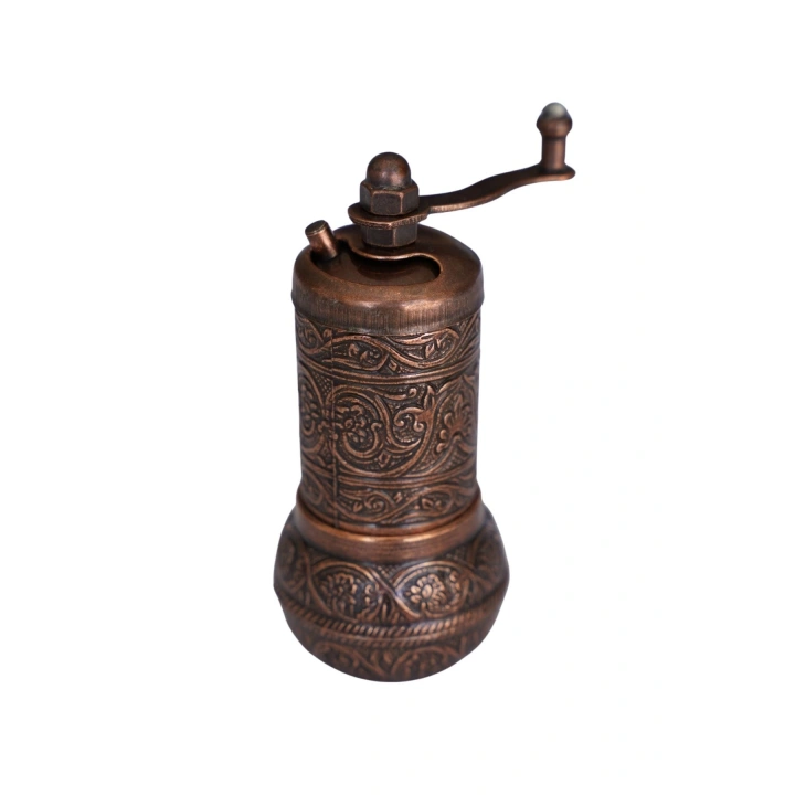 Osmanlı Motifli Kahverengi Döküm Karabiber - Tuz Değirmeni