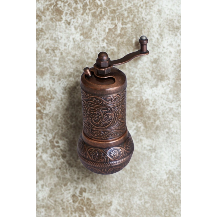 Osmanlı Motifli Kahverengi Döküm Karabiber - Tuz Değirmeni