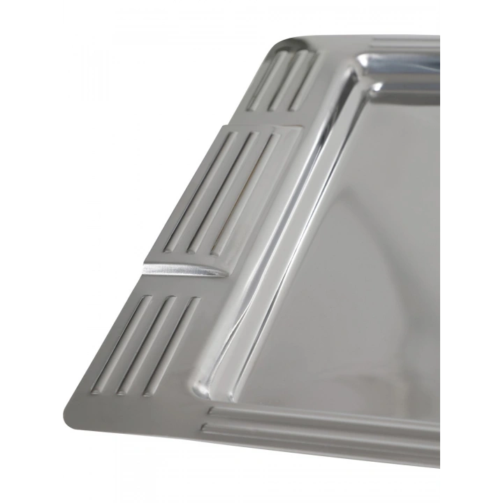 Çelik Çay Tepsisi Paslanmaz Parlak Metal Çay Servis Tepsisi