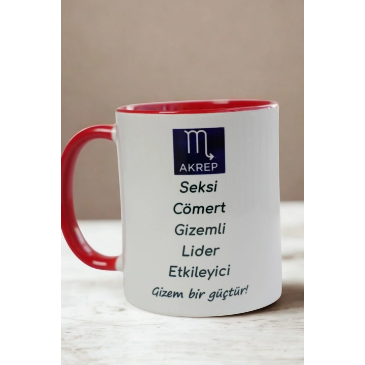 Akrep Burcu Porselen Kupa – Gizemli, Tutkulu, Güçlü ve Etkileyici Tasarım Kupa