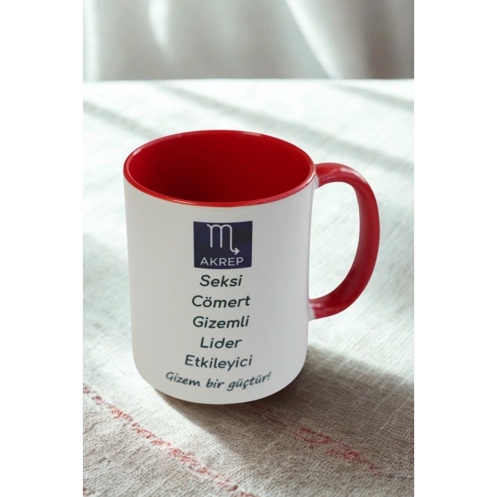 Akrep Burcu Porselen Kupa – Gizemli, Tutkulu, Güçlü ve Etkileyici Tasarım Kupa