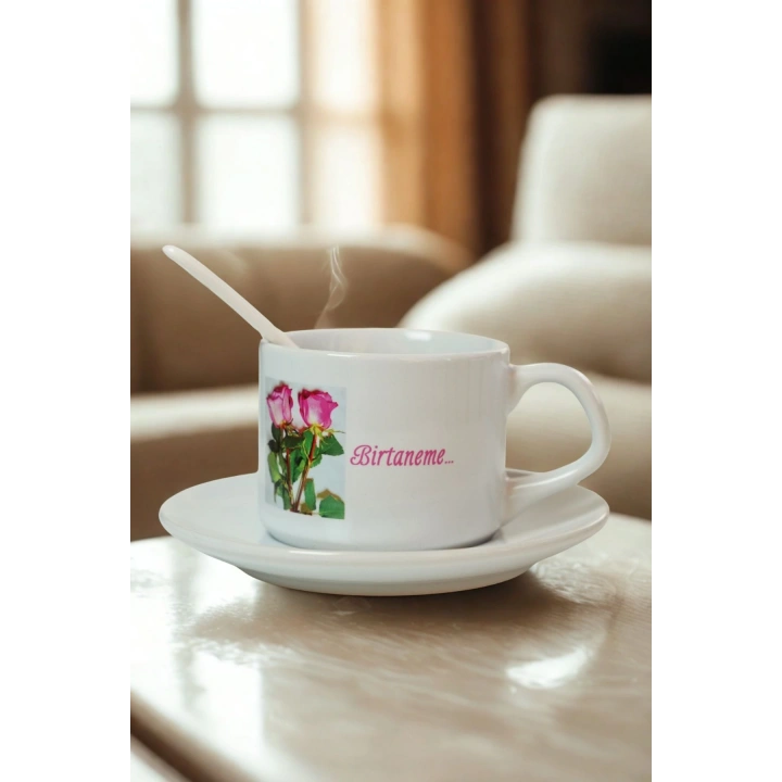 Aşkıma, Birtaneme Kişiye Özel Porselen Çift Kupa Seti – Sevgiliye Hediye – Baskılı Kahve Fincanı – Romantik Hediyelik