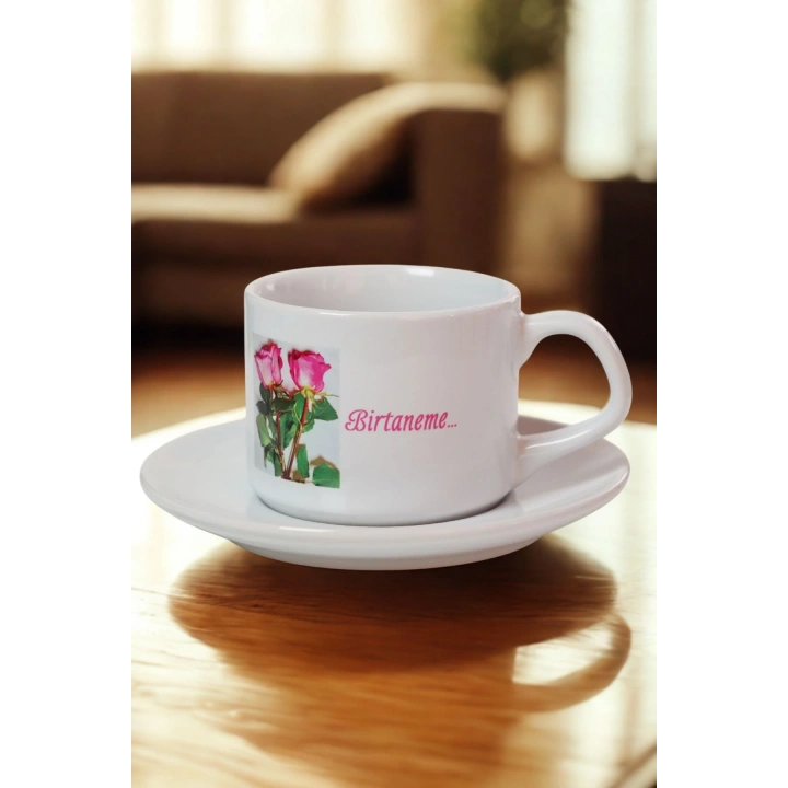 Aşkıma, Birtaneme Kişiye Özel Porselen Çift Kupa Seti – Sevgiliye Hediye – Baskılı Kahve Fincanı – Romantik Hediyelik