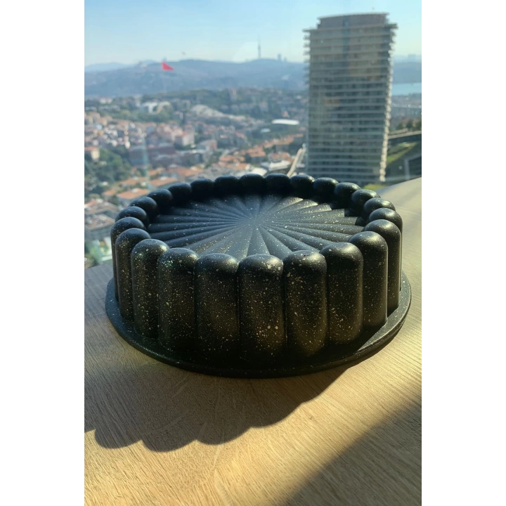 Granit Döküm Tart Turta Kalıbı Siyah 26cm