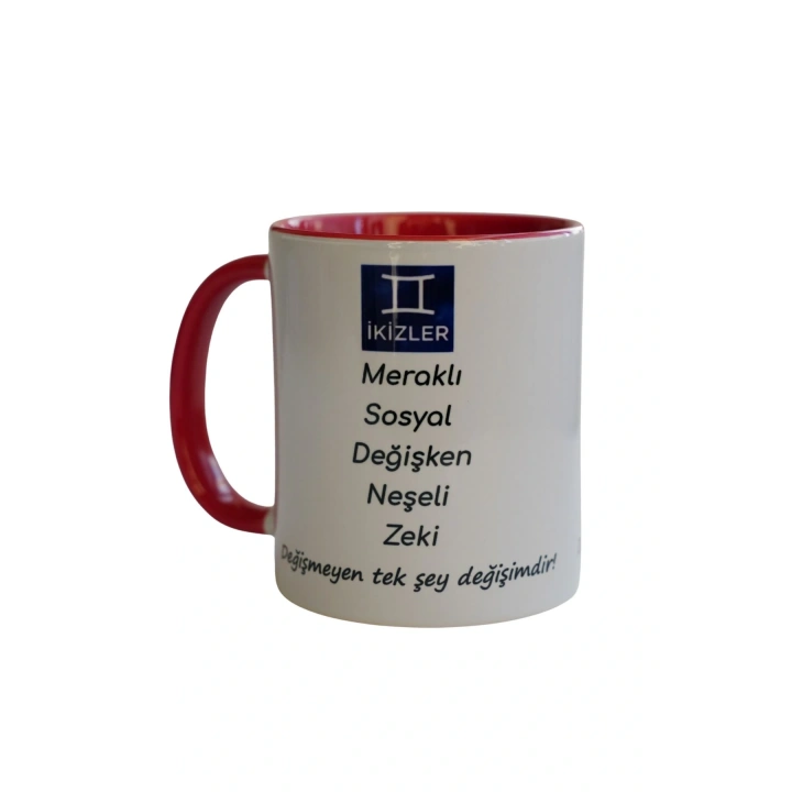 İkizler Burcu Porselen Kupa – Meraklı, Neşeli, Zeki ve Sosyal Tasarım Kupa