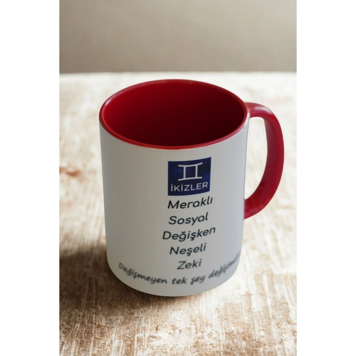 İkizler Burcu Porselen Kupa – Meraklı, Neşeli, Zeki ve Sosyal Tasarım Kupa