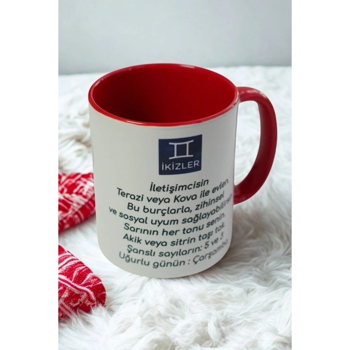 İkizler Burcu Porselen Kupa – Zeki, İletişim Gücü Yüksek ve Enerjik Tasarım Kupa