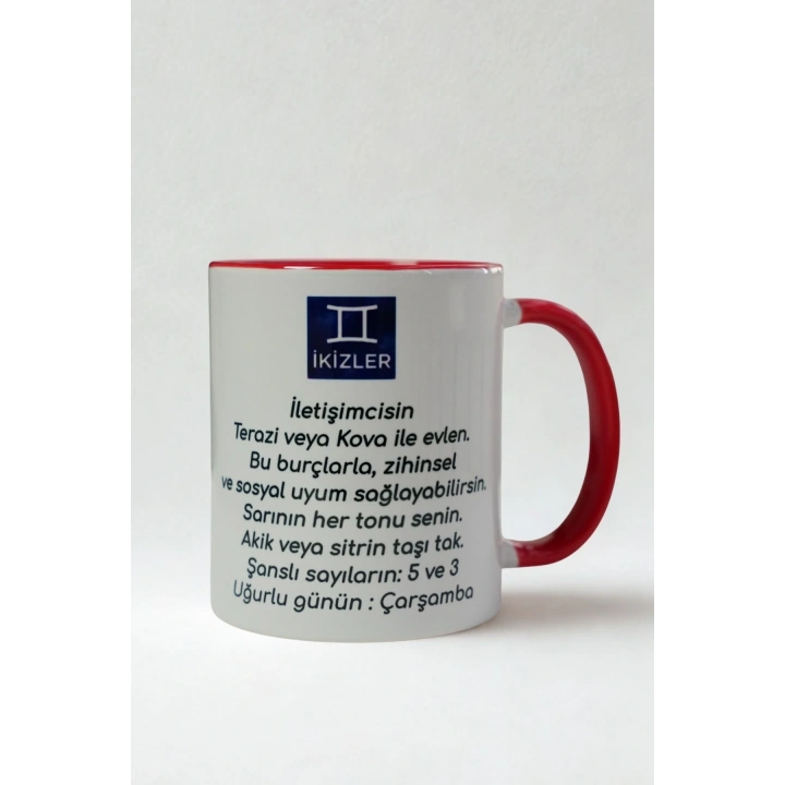 İkizler Burcu Porselen Kupa – Zeki, İletişim Gücü Yüksek ve Enerjik Tasarım Kupa