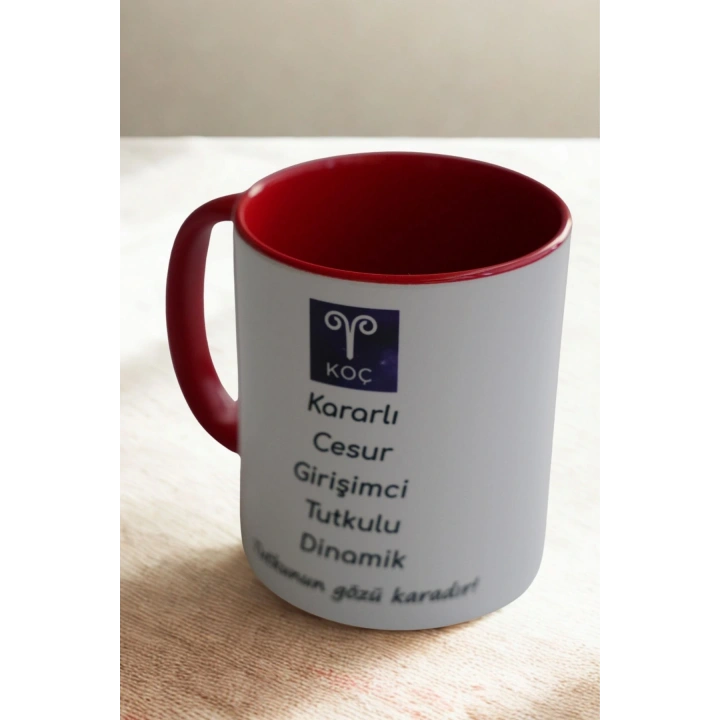Koç Burcu Porselen Kupa – Cesur, Dinamik, Kararlı ve Tutkulu Tasarım Kupa