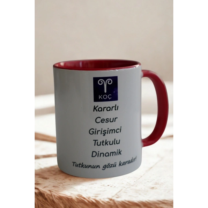 Koç Burcu Porselen Kupa – Cesur, Dinamik, Kararlı ve Tutkulu Tasarım Kupa
