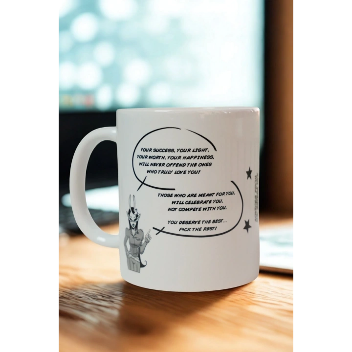 Motivasyon Mesajlı Porselen Kupa – Başarı, Işık ve Farkındalık Temalı Hediye Kupa