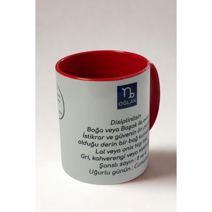 Oğlak Burcu Porselen Kupa – Astroloji ve Burç Temalı Kupa Bardak – Kişiye Özel Oğlak Burcu Hediyesi – Disiplinli ve Güvenilir Oğlak Kupa