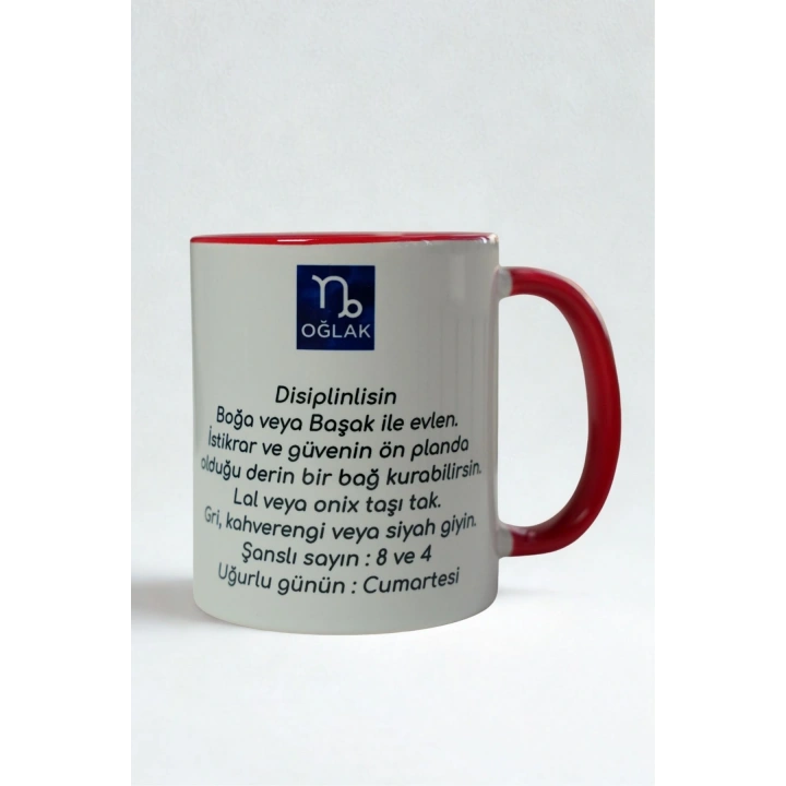 Oğlak Burcu Porselen Kupa – Astroloji ve Burç Temalı Kupa Bardak – Kişiye Özel Oğlak Burcu Hediyesi – Disiplinli ve Güvenilir Oğlak Kupa