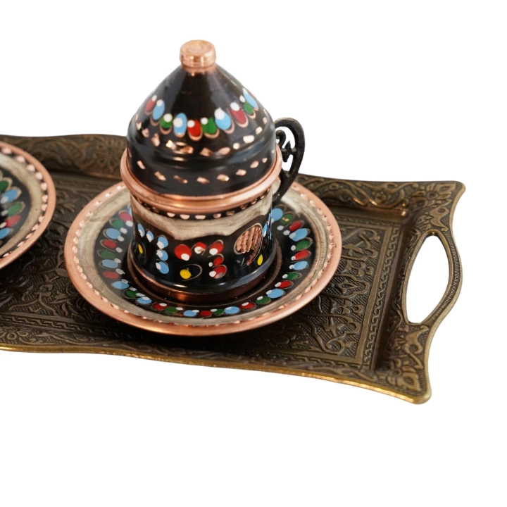 Otantik Osmanlı Motifli 2 Kişilik Mini Dikdörtgen Tepsi, Sunum, Çeyiz, Nişan, Söz Servis Tepsisi