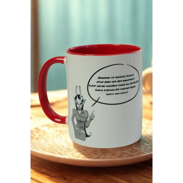 Yay Burcu Porselen Kupa – Astroloji ve Burç Temalı Kupa Bardak – Kişiye Özel Yay Burcu Hediyesi – Maceracı ve Özgür Ruhlu Kupa