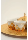 Kahve Sunum Seti Kahve Fincanı 6 Kişilik Takım Mırra Kahvesi Zemzem Seti Porselen Gold