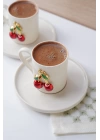 100 ml 2li Kirazlı Fincan Takımı Porselen 4 Parça