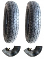 Diamond 3.00-8 Tube Type (İç Lastikli) 6PR (6 Kat) Engelli Araç Dış Lastiği X 2 Adet + Eğri Sibop İç Lastik Seti