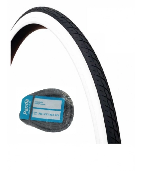 RFL 26 Jant 26x2.00 (26x2.10) Bisiklet Dış Lastiği D2697 Beyaz Yanak + Panda İç Lastik Seti (2026)