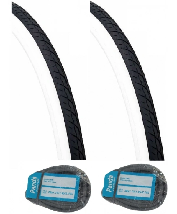 RFL 26 Jant 26x2.00 (26x2.10) Bisiklet Dış Lastiği D2697 Beyaz Yanak + Panda İç Lastik Seti X 2 Adet (2026)