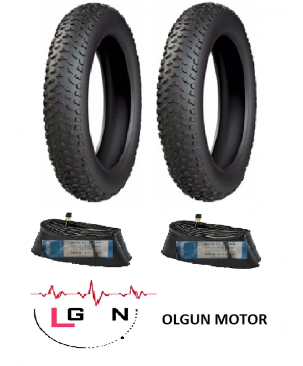 Meghna 20 Jant 20x4.00 ZIRHLI Fat Bike Dış Lastiği X 2 Adet + Meghna İç Lastik Seti