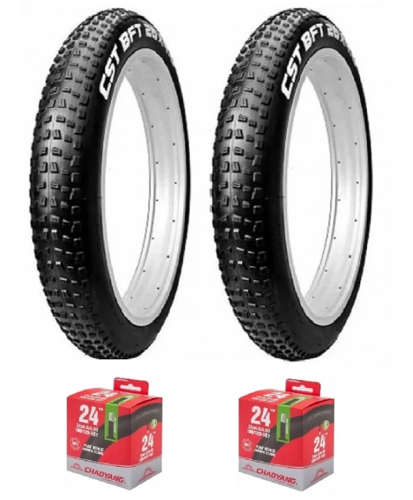 CST 24x4.00 C1752 Kum Tipi Bisiklet Dış Lastiği X 2 Adet + Chaoyang İç Lastik Seti