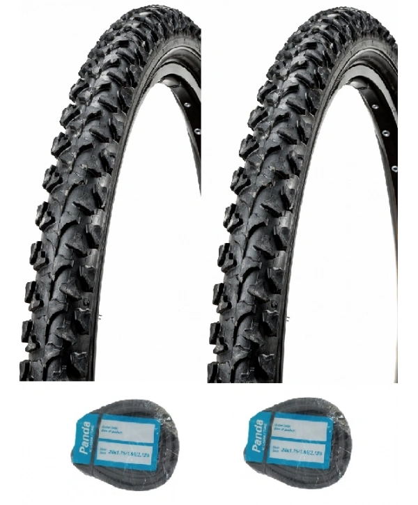 Ghauri 26 Jant 26x1.95/2.125 Tiger MTB Bisiklet Dış Lastiği X 2 Adet + Panda İç Lastik Seti
