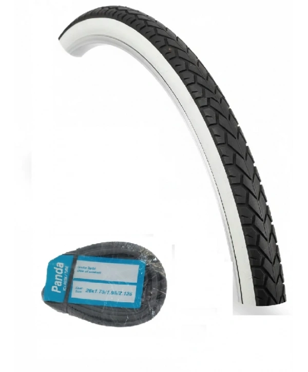 RFL 26 Jant 26x2.00 (26x2.10) Bisiklet Dış Lastiği D2697 Beyaz Yanak + Panda İç Lastik Seti (2026)