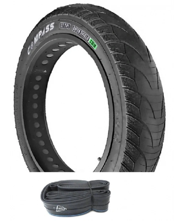 Compass 20x4.00 3 MM ZIRHLI Dayanıklı Fat Bike Bisiklet Dış Lastiği + IRC Dayanıklı İç Lastik Seti