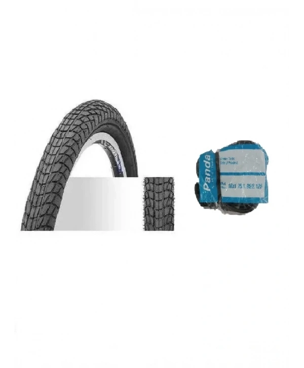 Chaoyang 16 Jant 16x1.75 (47-406) Bisiklet Dış Lastiği Yol Tipi H-537 + Panda İç Lastik Seti
