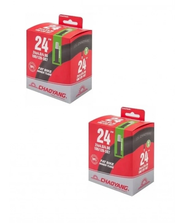 Chaoyang 24 Jant 24x4.0/4.9 (100/120-507) Fat Bike İç Lastiği AV 33 mm Kalın Sibop X 2 Adet