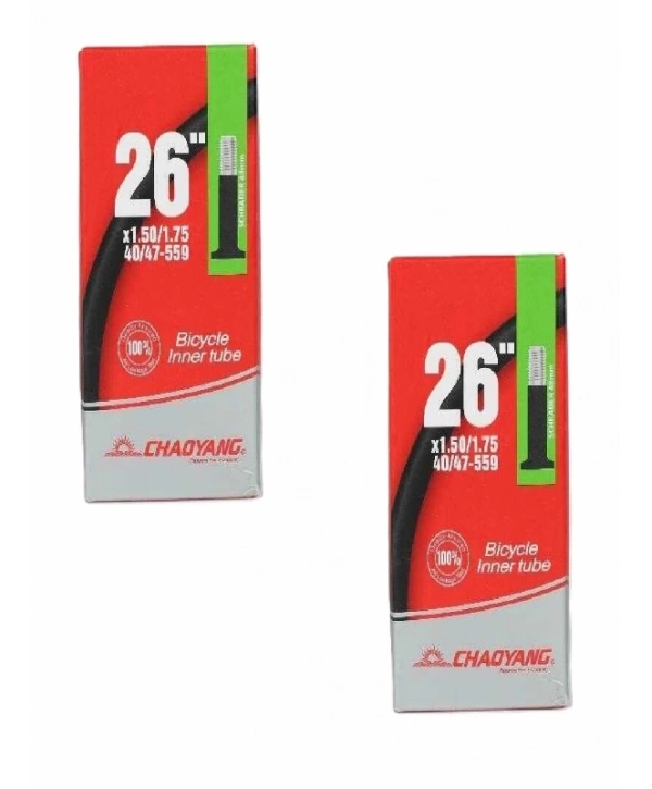 Chaoyang 26 Jant 26x1.50/1.75 (40/47-559) Bisiklet İç Lastiği AV 48 mm Kalın Motor Sibop X 2 Adet Kutulu