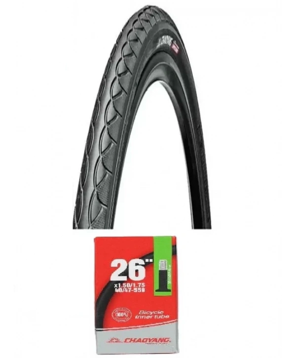 Chaoyang 26 Jant 26x1.75 (47-559) Bisiklet Dış Lastiği Yol Tipi H-460 + Chaoyang İç Lastik Seti