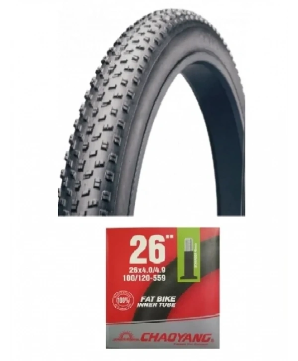 Chaoyang 26 Jant 26x4.0 (100-559) Fat Bike Dış Lastiği Big Daddy H-5176 + Chaoyang İç Lastik Seti