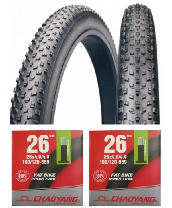 Chaoyang 26 Jant 26x4.0 (100-559) Fat Bike Dış Lastiği Big Daddy H-5176 X 2 Adet + Chaoyang İç Lastik Seti