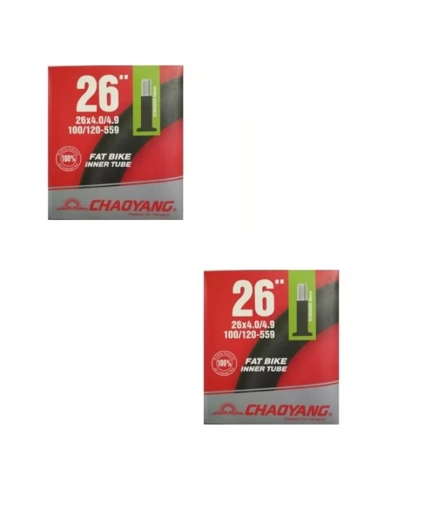 Chaoyang 26 Jant 26x4.0/4.9 (100/120-559) Fat Bike İç Lastiği AV 48 mm Kalın Sibop Kutulu X 2 Adet